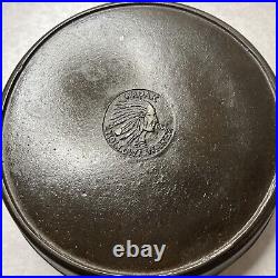 Antique Wapak #8 Cast Iron Skillet With The Indian Head Medallion Logo