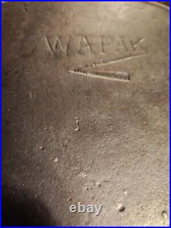 Antique Wapak #9 Cast Iron Skillet-Z Logo No. 102-Sits Flat-c. 1903-1926 Nice