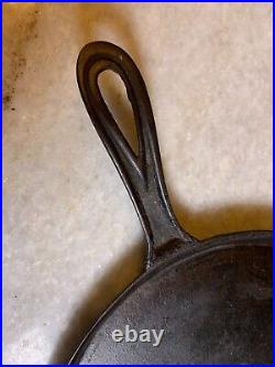 Antique c. 1800s Gate Scar Mark Gate-Mark Cast Iron Pan Skillet 10 Dead FLAT