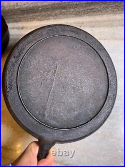 Antique c. 1800s Gate Scar Mark Gate-Mark Cast Iron Pan Skillet 10 Dead FLAT