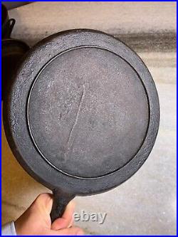 Antique c. 1800s Gate Scar Mark Gate-Mark Cast Iron Pan Skillet 10 Dead FLAT