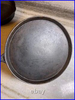 Antique c. 1800s Gate Scar Mark Gate-Mark Cast Iron Pan Skillet 10 Dead FLAT