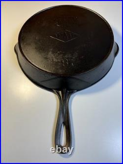 Antique c1910 Piqua Ware Miami Cast Iron Skillet Pan Thin Wall Restored Flat