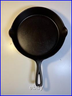 Antique c1910 Piqua Ware Miami Cast Iron Skillet Pan Thin Wall Restored Flat