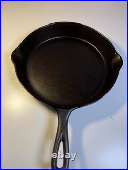 Antique c1910 Piqua Ware Miami Cast Iron Skillet Pan Thin Wall Restored Flat