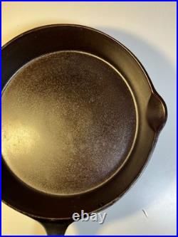 Antique c1910 Piqua Ware Miami Cast Iron Skillet Pan Thin Wall Restored Flat
