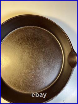 Antique c1910 Piqua Ware Miami Cast Iron Skillet Pan Thin Wall Restored Flat