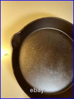 Antique c1910 Piqua Ware Miami Cast Iron Skillet Pan Thin Wall Restored Flat