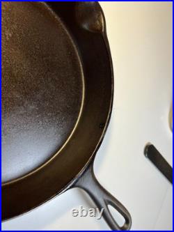 Antique c1910 Piqua Ware Miami Cast Iron Skillet Pan Thin Wall Restored Flat