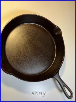Antique c1910 Piqua Ware Miami Cast Iron Skillet Pan Thin Wall Restored Flat