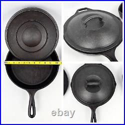 Assorted 8-Piece USA Cast Iron Cookware Set Skillets Griddles Includes Lid Lodge