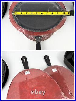 Assorted 8-Piece USA Cast Iron Cookware Set Skillets Griddles Includes Lid Lodge