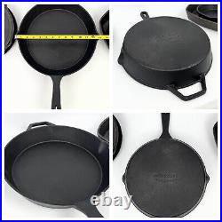 Assorted 8-Piece USA Cast Iron Cookware Set Skillets Griddles Includes Lid Lodge