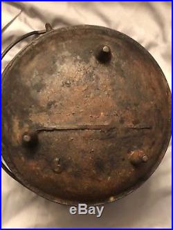 Authentic Antique Cast Iron No. # 6 Bean Pot Gate Mark Kettle Drum Kettle Real