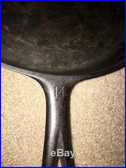 Authentic Wagner Ware Cast Iron Skillet #14 Sidney O #1064