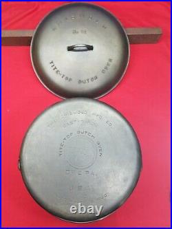 BEAUTIFUL #13 GRISWOLD CAST IRON TITE-TOP DUTCH OVEN with RAISED LETTER LID SCARCE