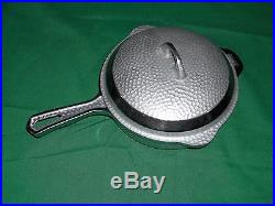 BEAUTIFUL CHROME #5 GRISWOLD HINGED HAMMERED CAST IRON SKILLET With NOS UNUSED LID