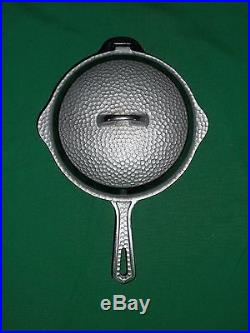 BEAUTIFUL CHROME #5 GRISWOLD HINGED HAMMERED CAST IRON SKILLET With NOS UNUSED LID