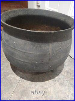 BIG Antique Cast Iron Cauldron Pot Cowboy Campfire Kettle Witch Gypsy 1800s Rare