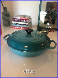 BRAND NEW! Le Creuset Cast Iron Braiser, Caribbean Teal