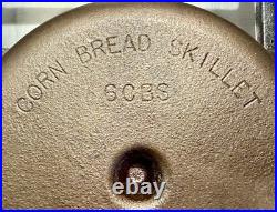BSR #3 Cast Iron Corn Bread Skillet 6CBS, Pat. Pending, 6 Wedges, Solid Center