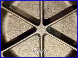 BSR #3 Cast Iron Corn Bread Skillet 6CBS, Pat. Pending, 6 Wedges, Solid Center