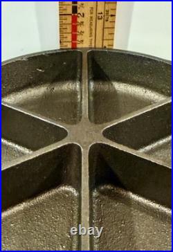 BSR #3 Cast Iron Corn Bread Skillet 6CBS, Pat. Pending, 6 Wedges, Solid Center