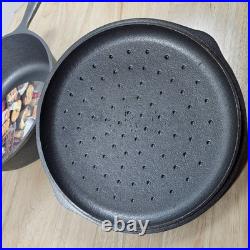 BSR # 8-B 10 1/4 Chicken Fryer and Lid Vintage Century Cast Iron Unused