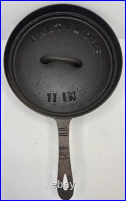 Baltimore Ironworks Cast Iron Spider Skillet with Lid 11 3 Leg Antique 1800s RARE