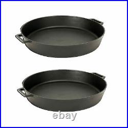 Bayou Seasoned Large 20 Inch Cast Iron Cooking Cookware Skillet Pan (2 Pack)