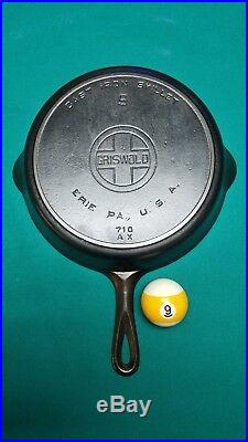 Beautiful GRISWOLD Large Block Logo No9 Heat Ring iron skillet Fully Marked Lid