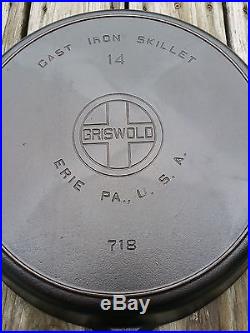Beautiful Griswold #14 Cast Iron Skillet Large Block EPU Logo Fully Restored