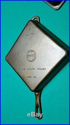 Beautiful Griswold 768 Square Utility Skillet And The Rare 769 Square Fry Cover