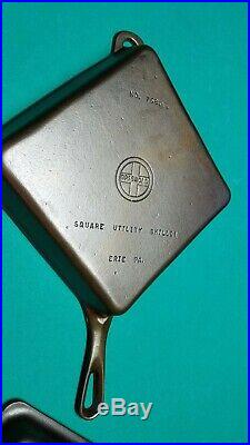 Beautiful Griswold 768 Square Utility Skillet And The Rare 769 Square Fry Cover