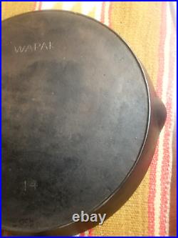 Big Scarce Wapak Cast Iron Skillet #14 Estate Fresh