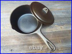 Birmingham Stove & Range / BSR Cast Iron 3 QT Sauce Pan with Lid, Restored