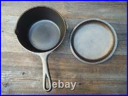 Birmingham Stove & Range / BSR Cast Iron 3 QT Sauce Pan with Lid, Restored