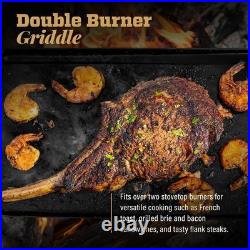 Blacklock 10x20 Cast Iron Double Burner Griddle Triple Seasoned & Easy Clean