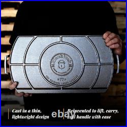 Blacklock 10x20 Cast Iron Double Burner Griddle Triple Seasoned & Easy Clean