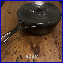Blacklock Lodge Cast Iron Double Handle 10.25 Lot Deep Skillet 49 with Lid & 96