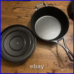 Blacklock Lodge Cast Iron Double Handle 10.25 Lot Deep Skillet 49 with Lid & 96