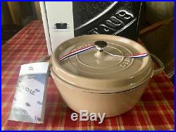 Brand New Staub Round Wide Cocotte, 6-Qt, Sesame/Sand (FREE SHIPPING)