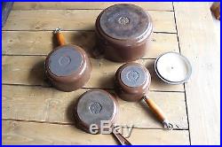 Brown Le Creuset Pot and Pan Set Cast Iron Enamelware