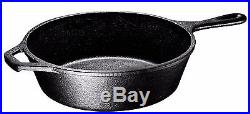 Bruntmor Cast Iron Dutch Oven Deep Fryer Skillet 3 Qrt 2 in 1 Combo Cooker New