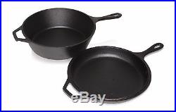 Bruntmor Cast Iron Dutch Oven Deep Fryer Skillet 3 Qrt 2 in 1 Combo Cooker New