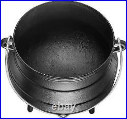 Bruntmor Cast Iron Pre-Seasoned Potjie African Pot With Lid 10 Quarts Size