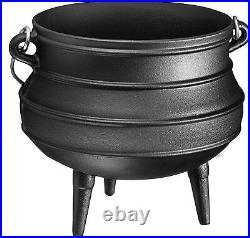 Bruntmor Cast Iron Pre-Seasoned Potjie African Pot With Lid 10 Quarts Size