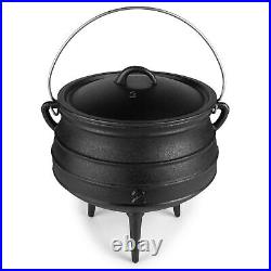 Bruntmor Cast Iron Pre-Seasoned Potjie African Pot With Lid 10 Quarts Size