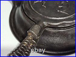 Buster Brown & Tige Antique Cast Iron Waffle Iron 1906 Advertising