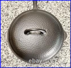 CHF #8 Hammered Deep Skillet Chicken Fryer With Lid 89X Cast Iron